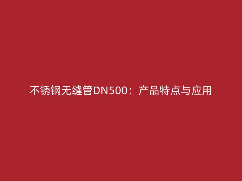 不銹鋼無縫管DN500：產(chǎn)品特點(diǎn)與應(yīng)用